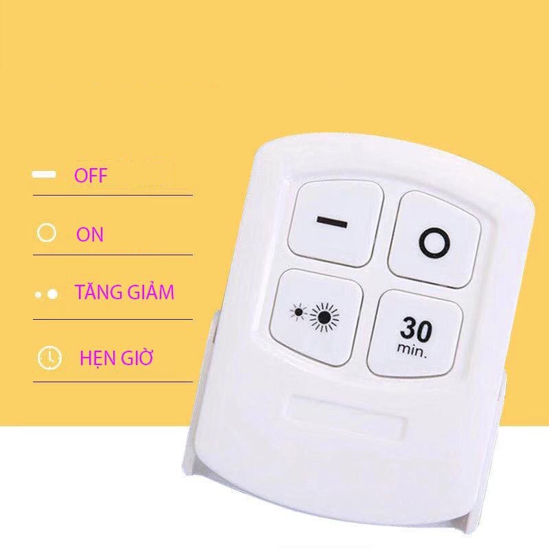 Bộ 3 đèn led dán tường trang trí DECOR phòng ngủ ánh sáng vàng có điều khiển hẹn giờ 30 phút