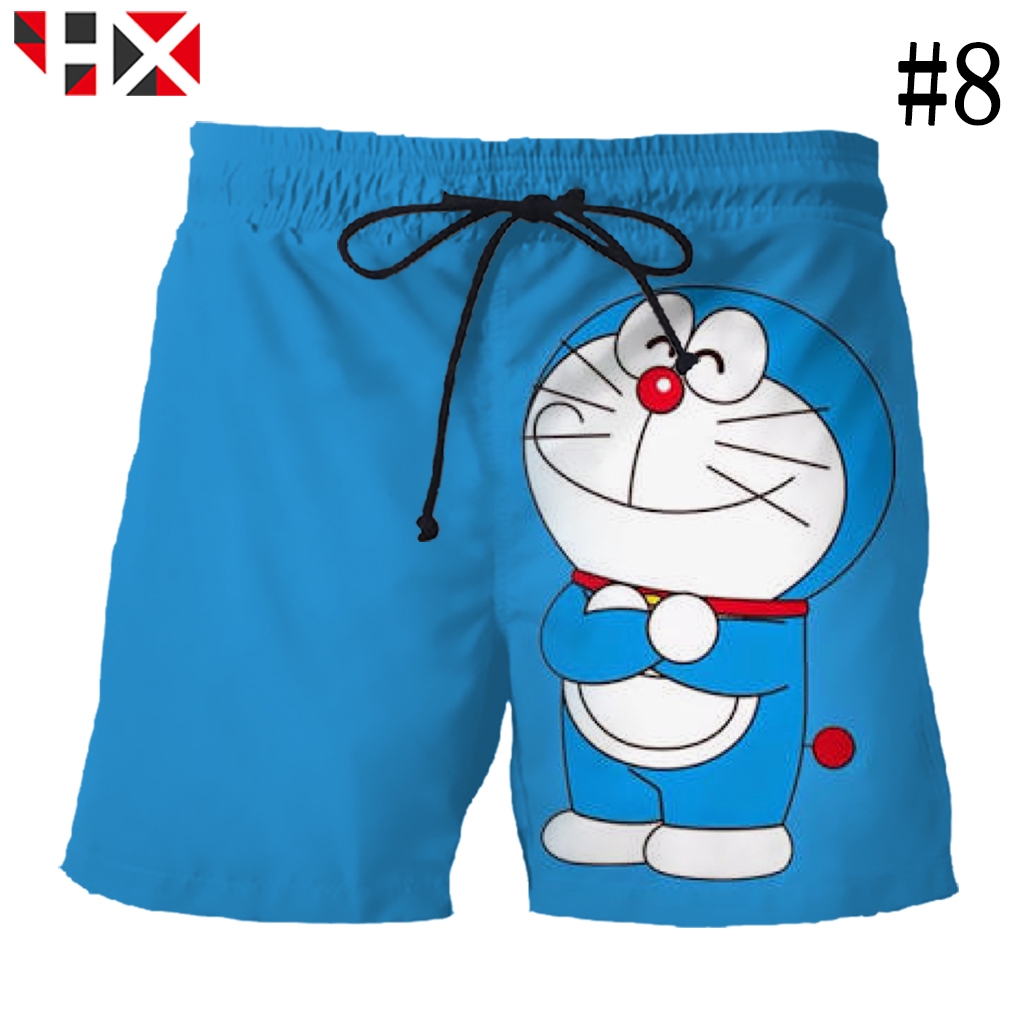 Hx Quần Short Thể Thao In Hình Doraemon 3d Thời Trang Đi Biển Cho Nam Nữ