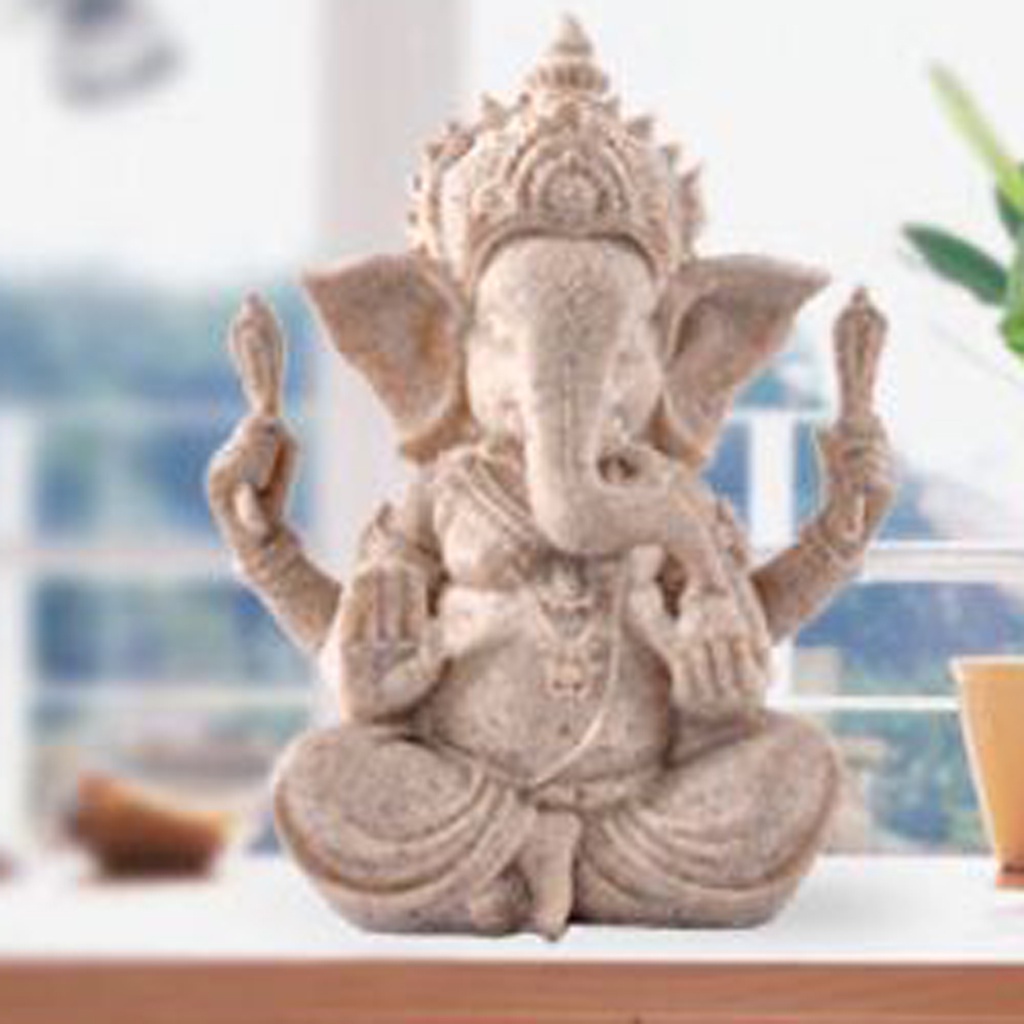 Mô Hình Tượng Phật Ganesha Đá Sa Thạch 61 Trang Trí Sân Vườn