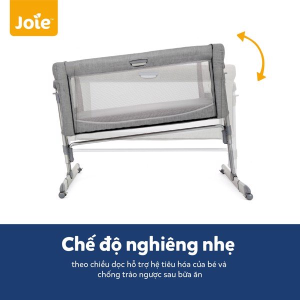 Nôi ngủ cạnh giường hạ thành đa chức năng - JOIE ROOMIE GLIDE FOGGY GRAY