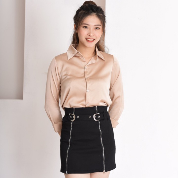 [Mã FAMAYWA giảm 10K đơn 50K] Áo sơ mi nữ, sơ mi nữ lụa tay dài trong bộ sưu tập áo công sở 2021