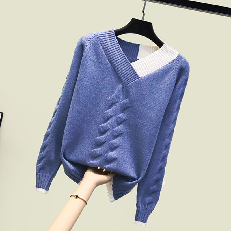 Áo Sweater Cổ Chữ V Dáng Rộng Thời Trang Xuân Thu 2020 Dành Cho Nữ