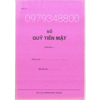 Sổ quỹ tiền mặt mẫu của Bộ Tài Chính