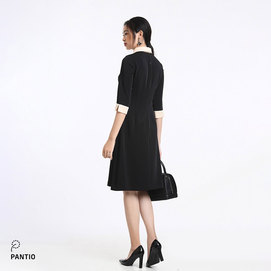 Đầm công sở kiểu dáng sang trọng thiết kế cổ đặc biệt dáng xòe FDC12680 - PANTIO