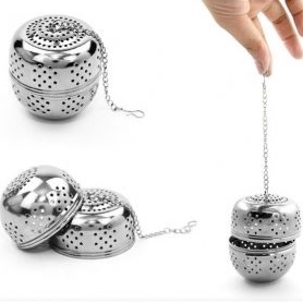 Bóng lọc trà, lọc gia vị, thảo mộc bằng inox cao cấp không gỉ, có dây treo tiện lợi