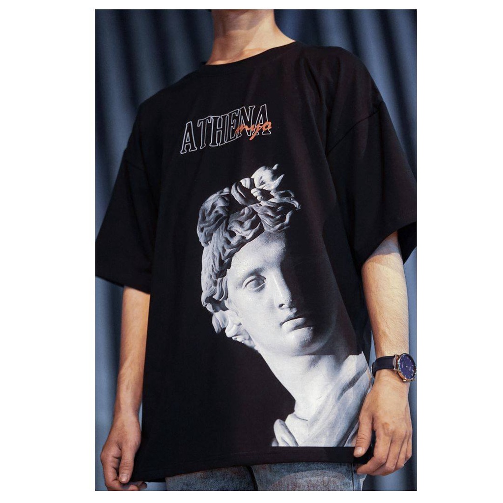 Áo Thun Tay Lỡ Nam MYO Vải Cotton In Hình Athena