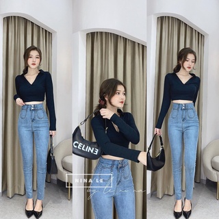 Áo crop cổ bẻ (+hình thật)