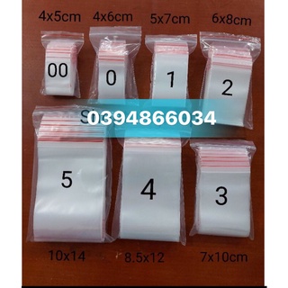 100g túi zip viền đỏ size nhỏ chọn size