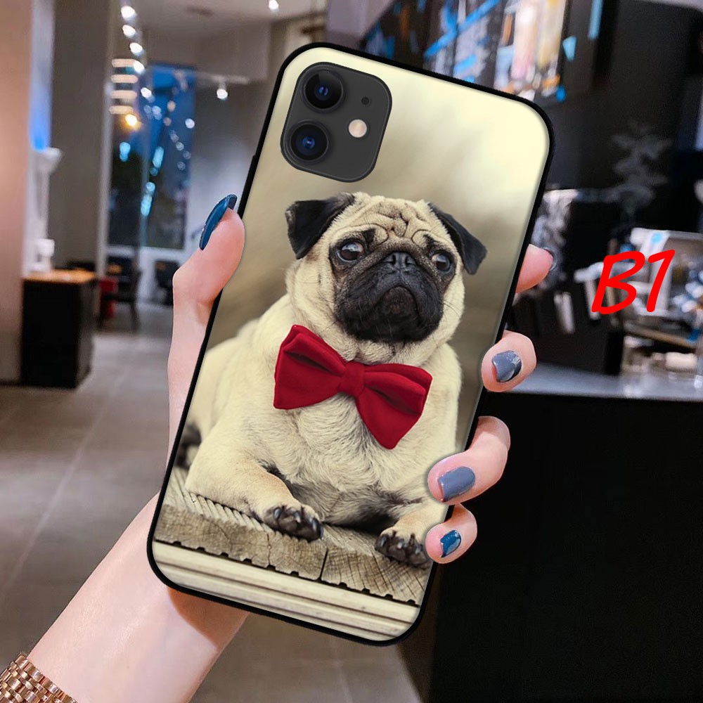 Ốp điện thoại in hình chó Pug đáng yêu cho iPhone 11 Pro Max XS MAX XR X 8 7 6s 6 Plus SE 2020
