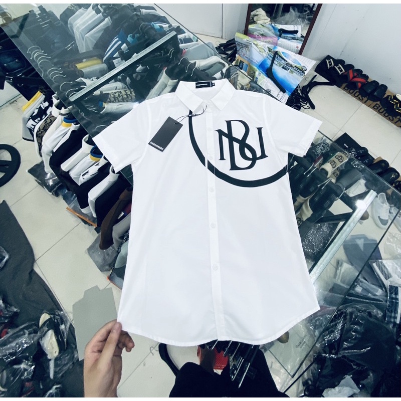 Áo sơ mi cộc tay thời trang nam hot 2021, Áo trắng học sinh họa tiết DSQ2 cotton btshop từ 45 đến 75 kg