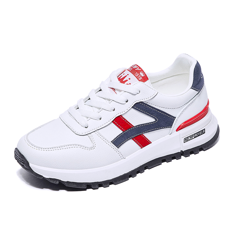 Giày Thể Thao Da Mũi Tròn Phong Cách retro Cho Nữ