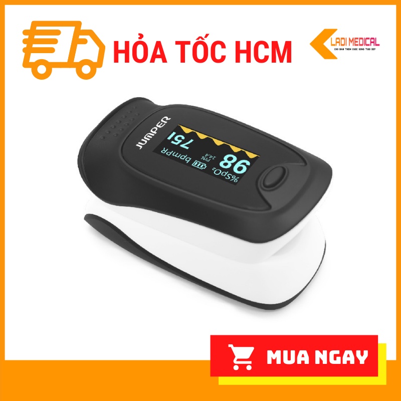 Máy đo nồng độ oxy trong máu Spo2 cầm tay, đo nhịp tim Jumper JPD-500D