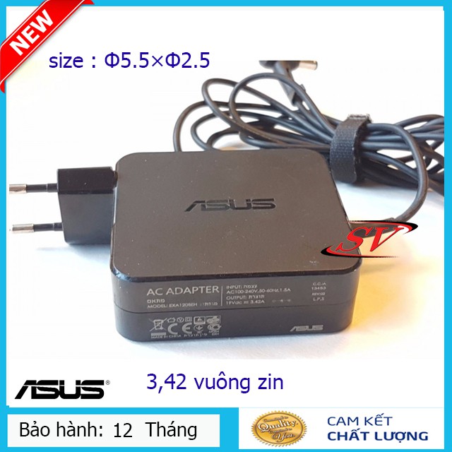 [Xả Kho] Sạc Laptop asus 3,42a chân To 5.5mm x 2.5mm - sạc bảo hành 12 tháng 1 đổi 1 New 100%