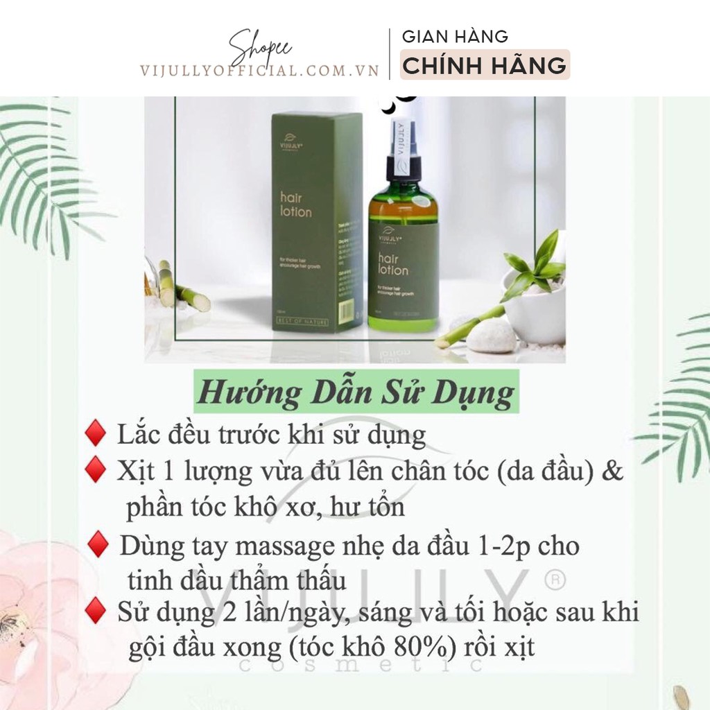 Combo 3 chai tinh dầu bưởi Vijully xịt kích thích mọc tóc nhanh dài, giảm rụng tóc