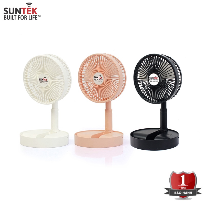 Quạt Sạc Tích Điện Để Bàn Gấp Gọn SUNTEK S2028/2058 - Công suất 12W chạy 4-6 giờ liên tục - Bảo hành Chính hãng 12 tháng