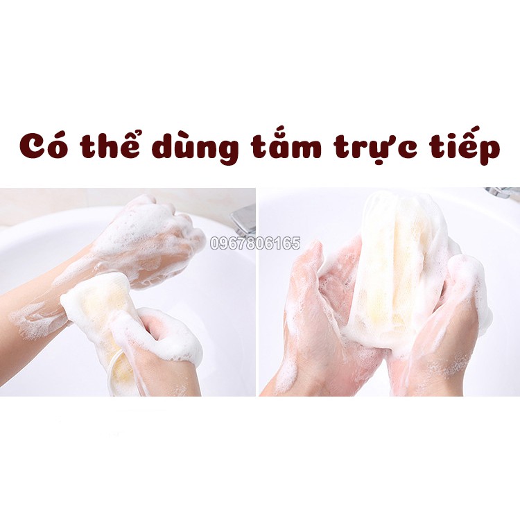 Túi Lưới Đựng Xà Phòng Tắm Tạo Bọt Tiện Lợi