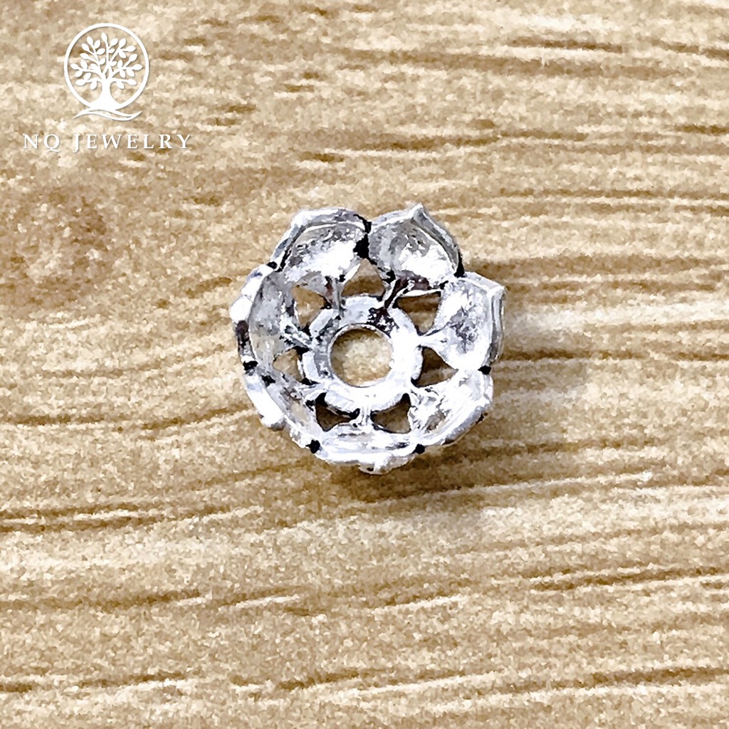 Charm bạc chụp hạt, bọc hạt họa tiết hoa văn - NQ Jewelry