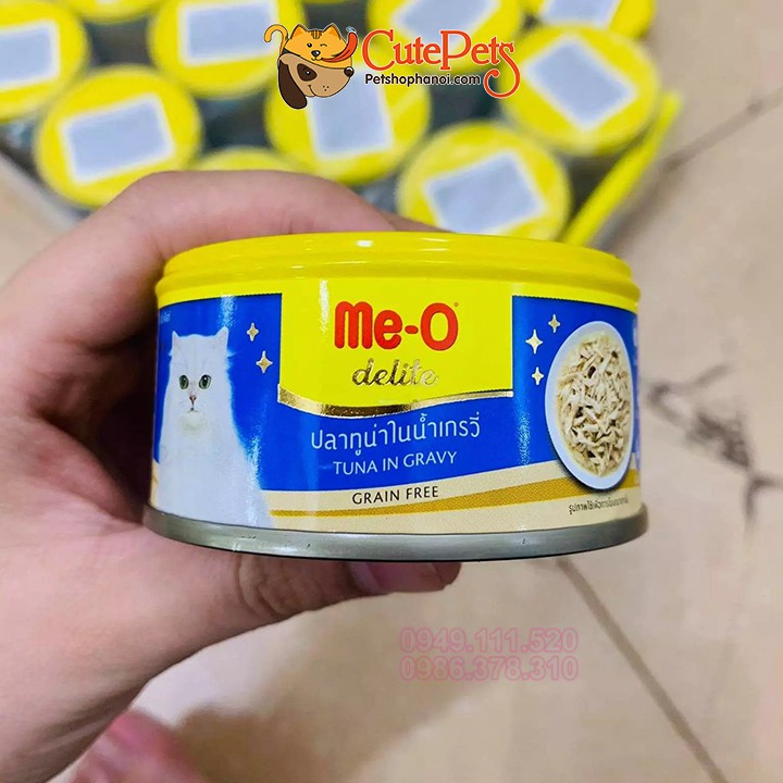 Xốt cho Mèo Me-O Delite Lon 80g Thức ăn ướt pate Mèo - Cutepets