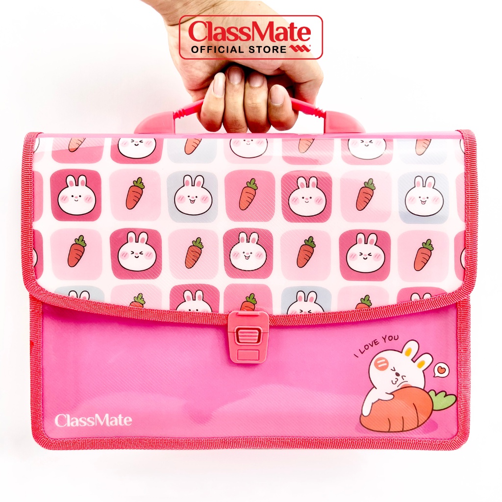 Cặp Học Thêm 2 Ngăn Rabbit CLASSMATE Hình Ngộ Nghĩnh, Chất Liệu Nhựa Nguyên Sinh An Toàn (33x24x8.5cm) CL-SB307
