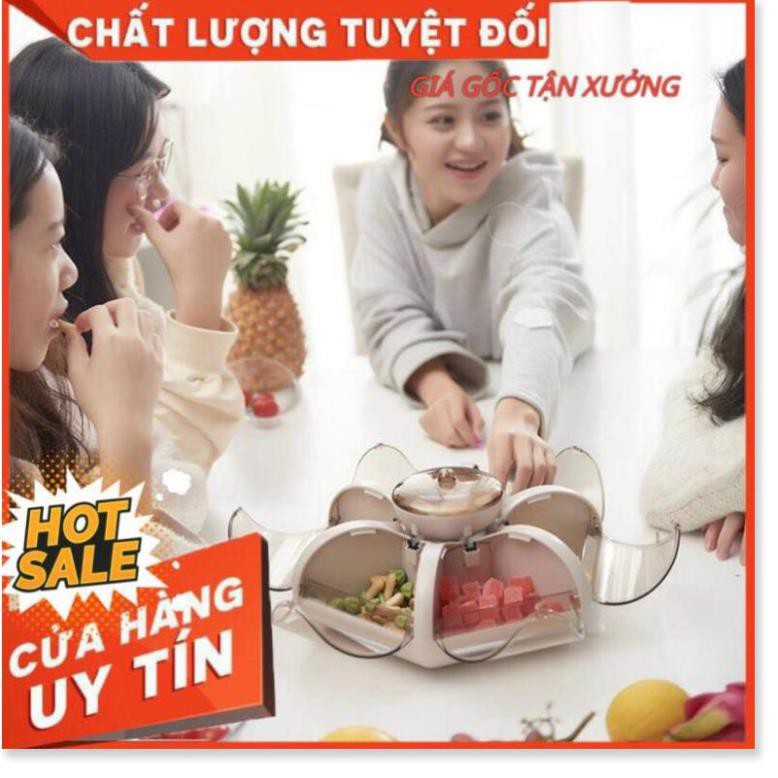 [Loại 6 cánh tự bung] Khay mứt tết đựng bánh kẹo chất liệu nhựa cao cấp kiểu dáng sang trọng