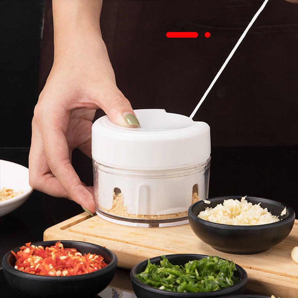 Máy xay tỏi ớt cầm tay mini Food Chopper - Dụng cụ nghiền thực phẩm, gia vị dây rút thông minh