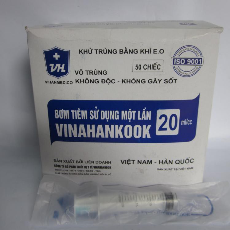 Hộp Bơm Tiêm Tiệt Trùng Dùng Một Lần Vinahankook Loại Chuyên Dụng - Hộp 100 Bơm