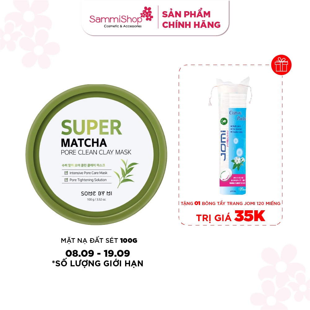 Mặt nạ dưỡng da đất set làm sạch lỗ chân lông Some By Mi Super Matcha Pore Clean Clay Mask 100g