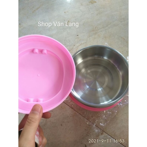 Cặp lồng giữ nhiệt Song Long 2 tầng màu xanh và hồng