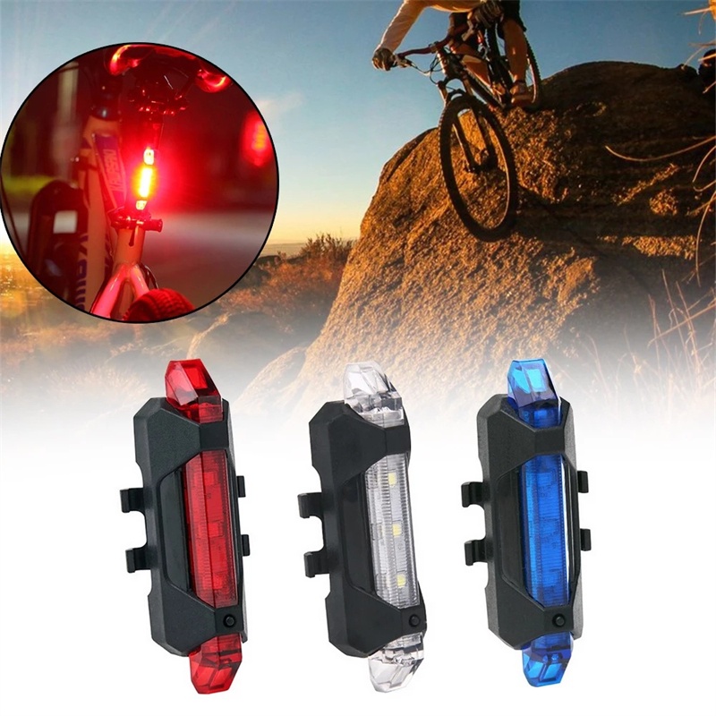 Đèn Led Cảnh Báo An Toàn Gắn Đuôi Xe Đạp Sạc Usb Chống Nước