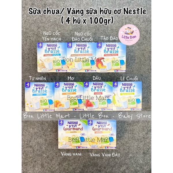 Sữa chua/Váng sữa hữu cơ NESTLE BIO 6-8M+ AIR (lốc 4 hũ x 90gr)_Date 07-11/22