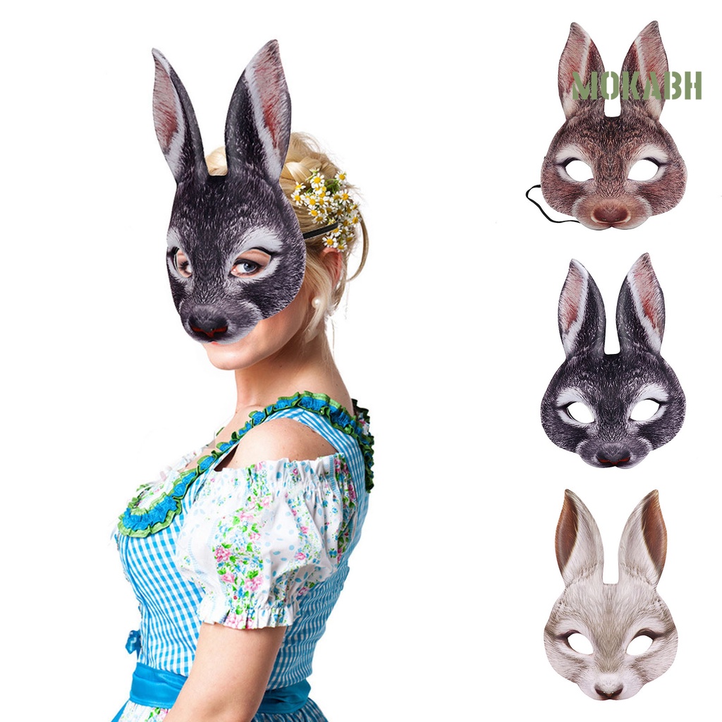 Kẹp Tóc Che Nửa Mặt Bằng EVA Hình Thỏ Vui Nhộn Cho Halloween