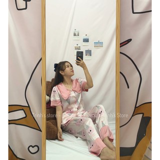 Pijama lụa satinn mịn mát - chọn mẫu ( cộc dài ) [ Hình shop chụp ]