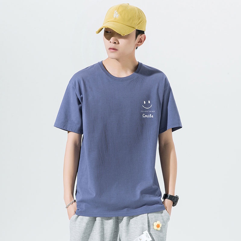 Áo Thun Cotton Tay Ngắn In Họa Tiết Đơn Giản Thời Trang Mùa Hè Cho Nam