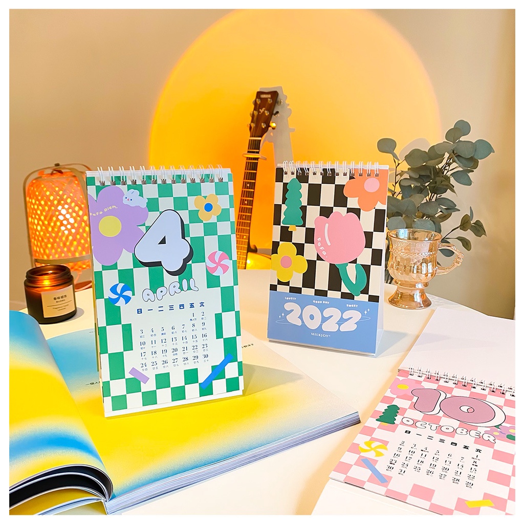 Lịch Để Bàn 2022 GOOD LUCK EVERYDAY Bộ Lịch 2022 Dễ Thương Decor Bàn Học Decor Phụ Kiện Trang Trí Bullet Journal