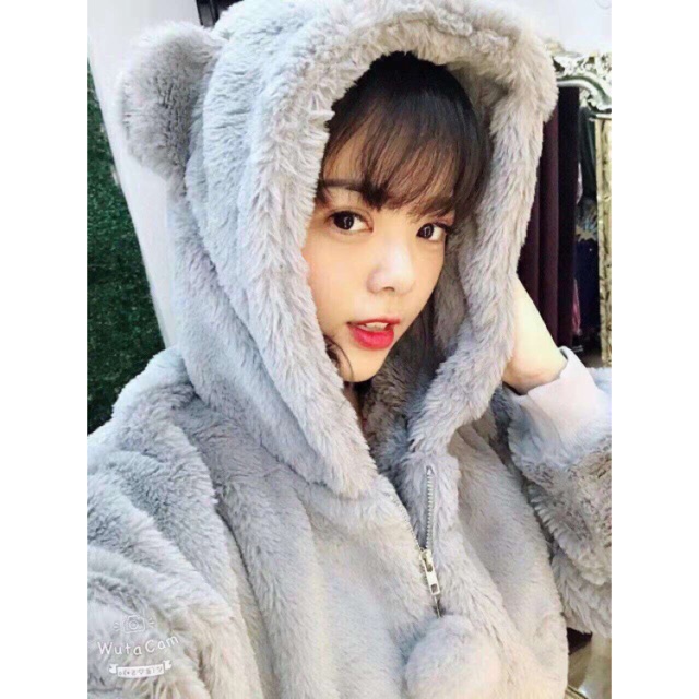 Áo khoác gấu lông cute QC loại 1