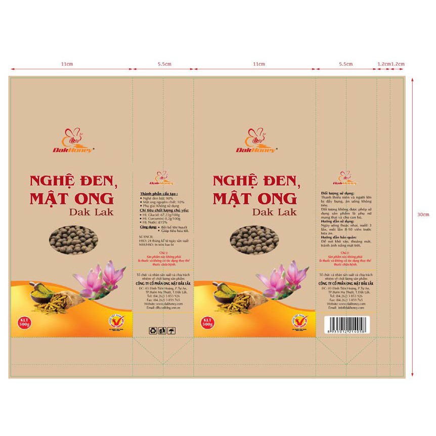 NGHỆ ĐEN MẬT ONG DAKLAK 500G