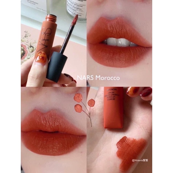 Son Nars Air Matte Lip Color màu Morocco cam cháy