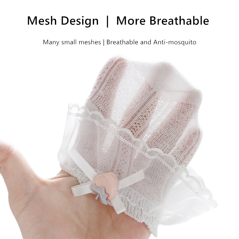 Set 3 đôi vớ KOKOROCARE YR-a4 phối ren đính nơ dâu tây màu trắng trơn cho bé gái từ 0-3t size S/M