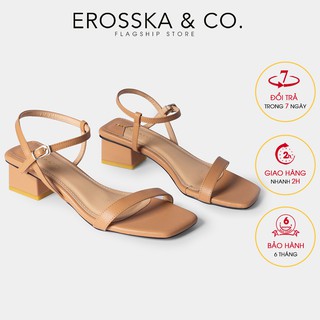 Sandal nữ Erosska kiểu dáng Hàn Quốc phối màu pastel đế cao 5cm màu bò _ EB021