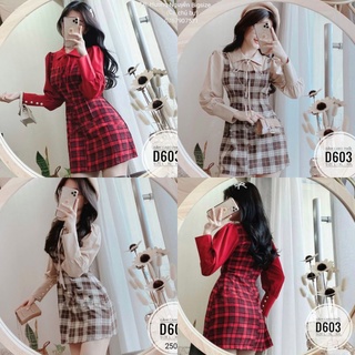 60-90kg bigsize đầm caro phối d603