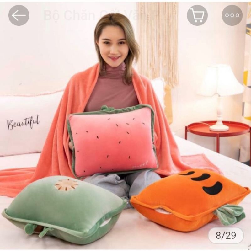 Bộ chăn gối văn phòng hình vuông