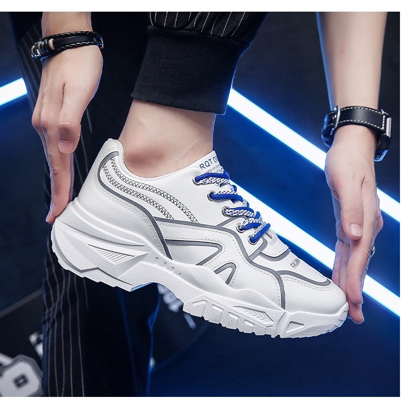 Giày Nam Thể Thao Sneaker Đế Độn 6cm OMALLL  Dây 2 Màu