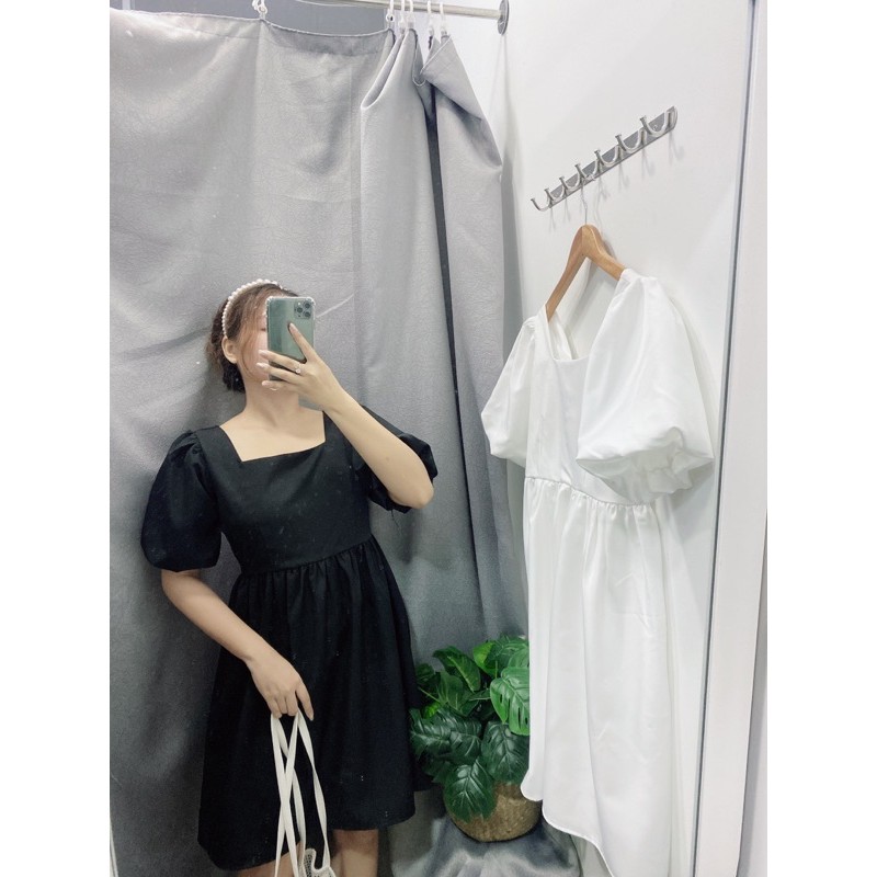 ĐẦM BABYDOLL CỔ VUÔNG TAY BỒNG NGẮN - SAMY DRESS T163