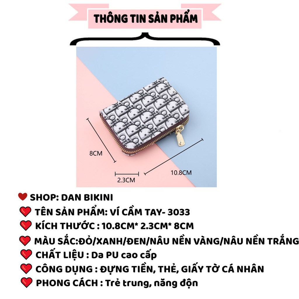 Ví Nữ ❤️FREESHIP❤️ Ví Nữ Mini Cầm Tay nhiều ngăn thời trang cho nam và nữ tiện lợi,gọn gàng Mẫu 3033