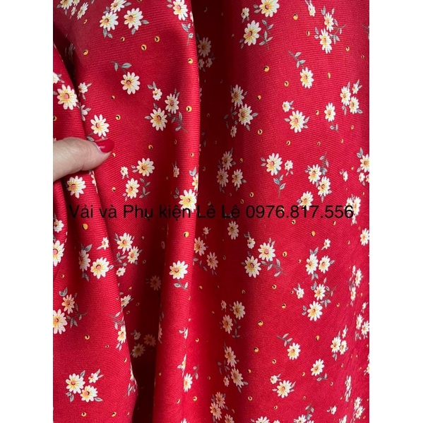 Áo dài hoa nhí xẻ trước Mộc Miên