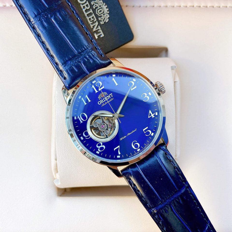 Đồng hồ nam Orient Automatic Open Heart RA-AG0011L10B - Vintage với mặt xanh và số học trò