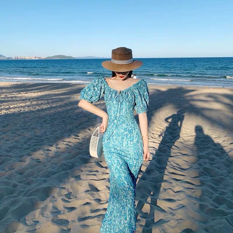 SẴN - Váy maxi xanh baby siêu xinh_có ảnh thật