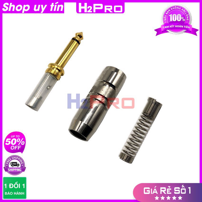 1 Jack 6.5 (6 Ly) Mono Hàn, 1 Jack Âm Thanh 6 Ly Cao Cấp Cho Dàn Âm Thanh Chuyên Nghiệp, Chống Sôi Nhiễu-H2Pro Audio