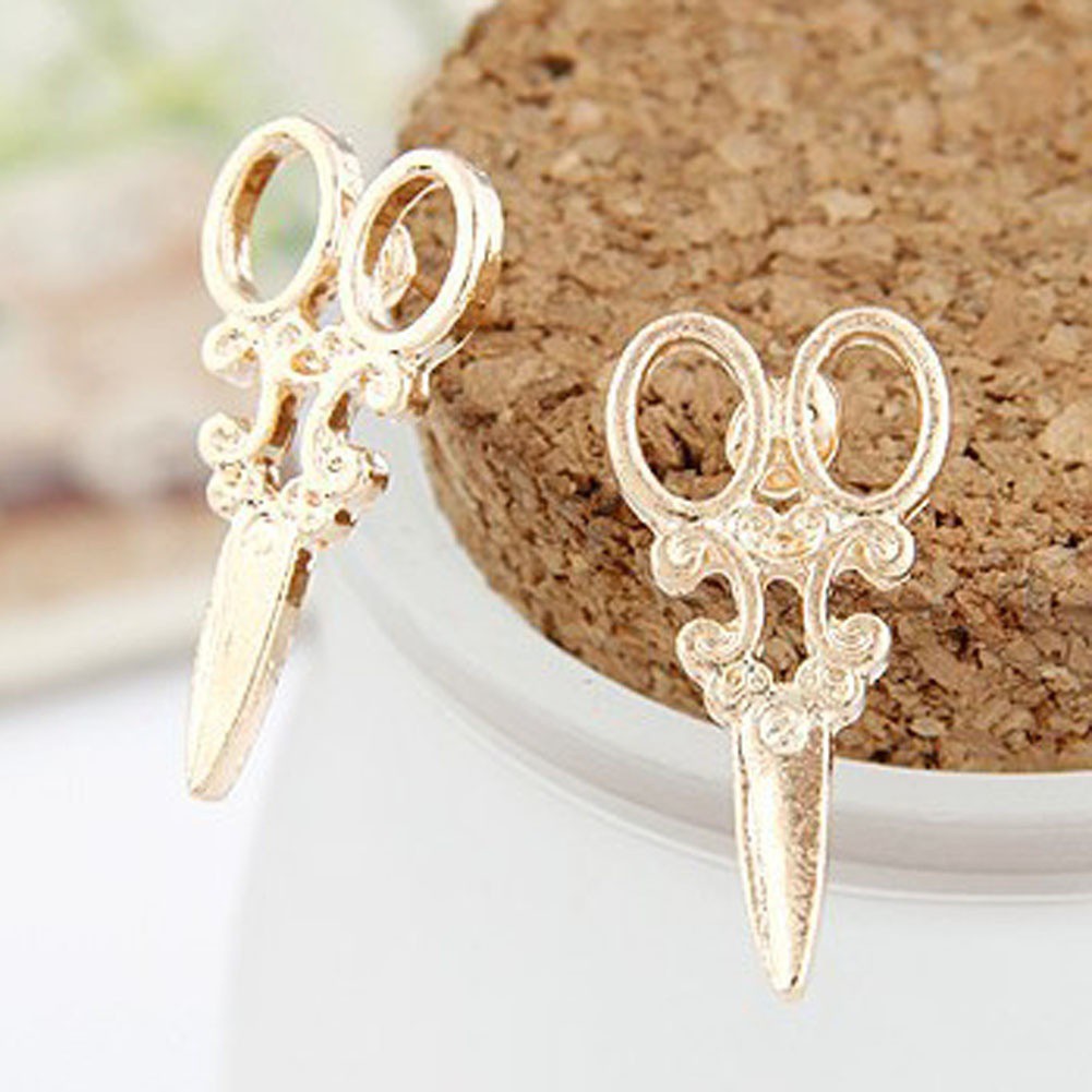 Cặp bông tai kiểu bằng hợp kim hình kéo đầy cá tính