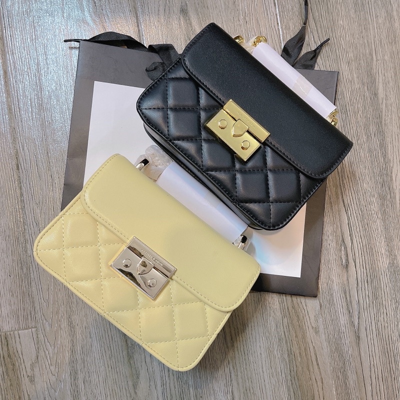 Túi CK Ô Trám Khoá Miu Size 18 dây xích Đeo chéo kèm túi vải